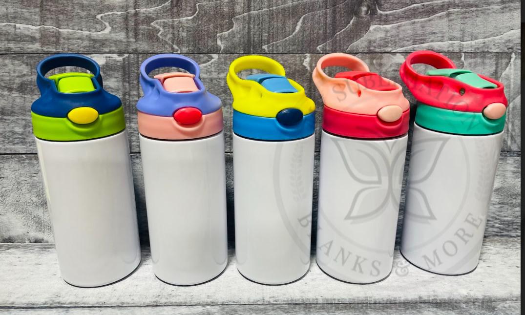 12oz Sublimation Flip Top Tumblers Kids Milk Cup Water Bottle