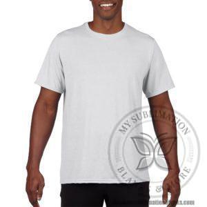 Adult Gildan 5oz Poly T-Shirt-Cotton Feel
