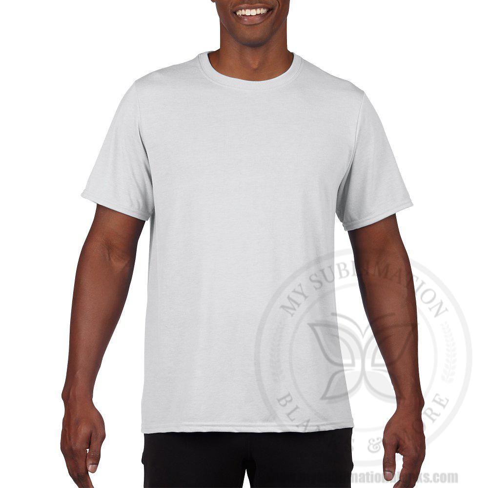 Adult Gildan 5oz Poly T-Shirt-Cotton Feel