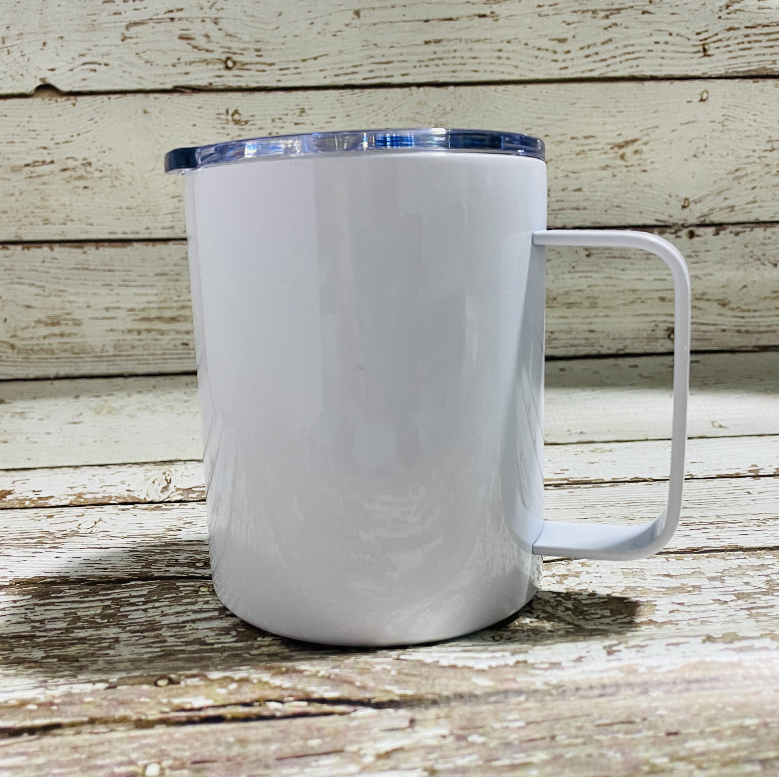 12oz White Camping Sublimation Blank Mug