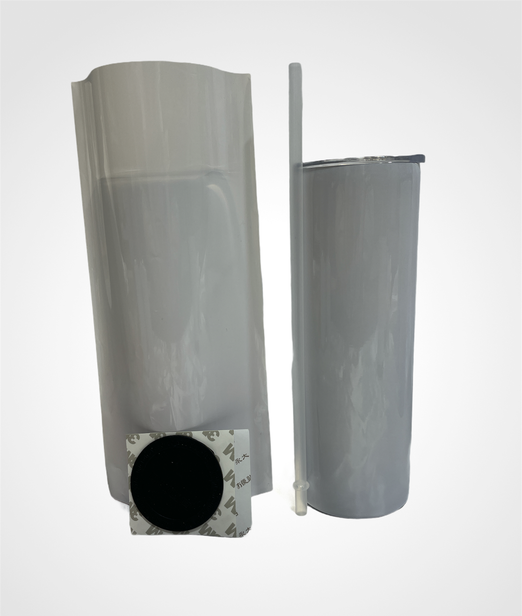 Bundle – 20oz. Skinny Straight Tumbler, FLAT BOTTOMS Rubber Adhesive Bottom, Shrink Wrap - Image 5